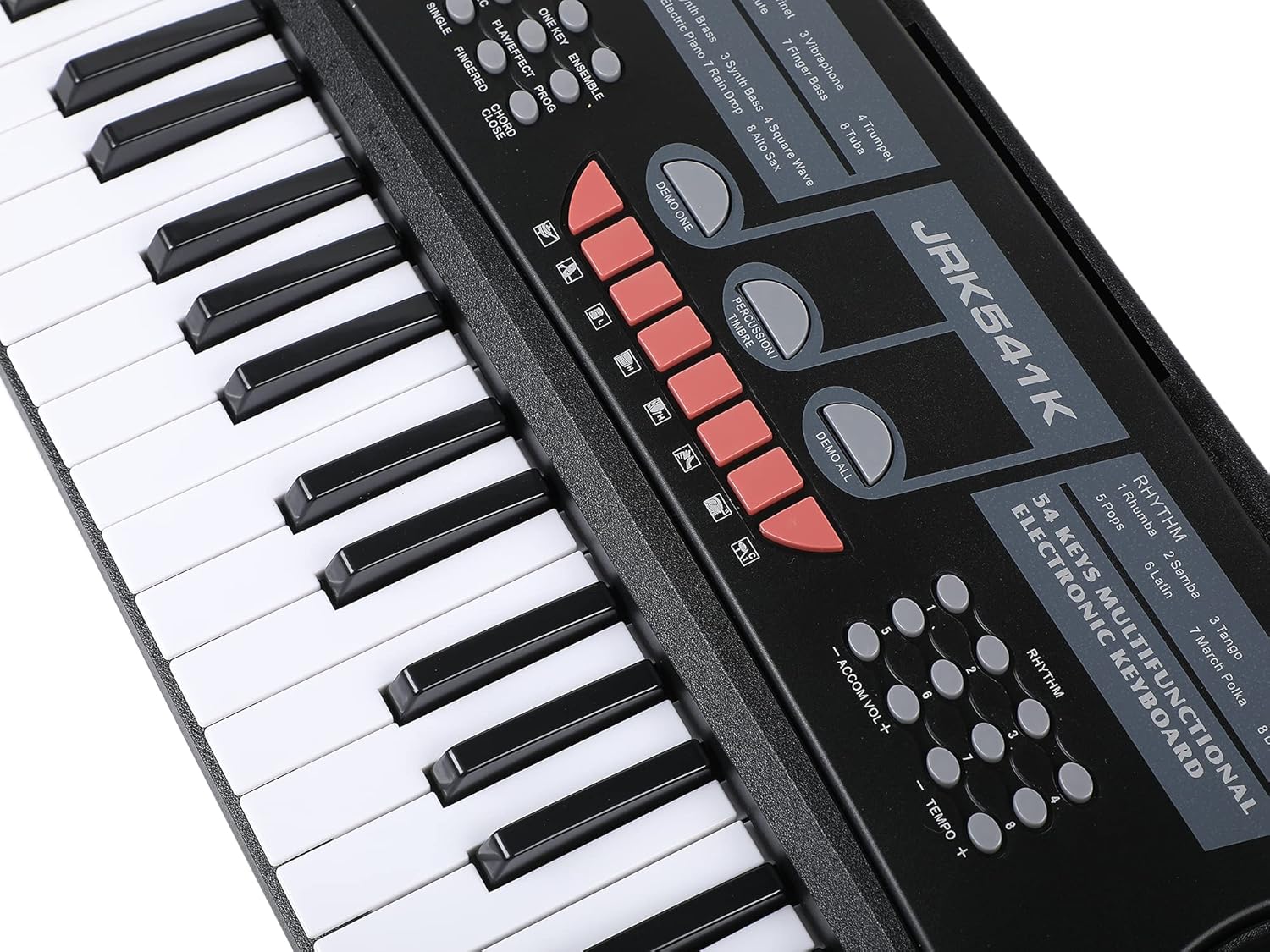 JUAREZ Octavé JRK541 54-Key Portable Electronic Keyboard with LED Digital Display | Adapter | Key Note Stickers | Microphone | Music Sheet Stand | 100 Rhythms | 100 Timbres | 8 Demos | 8 Percussions