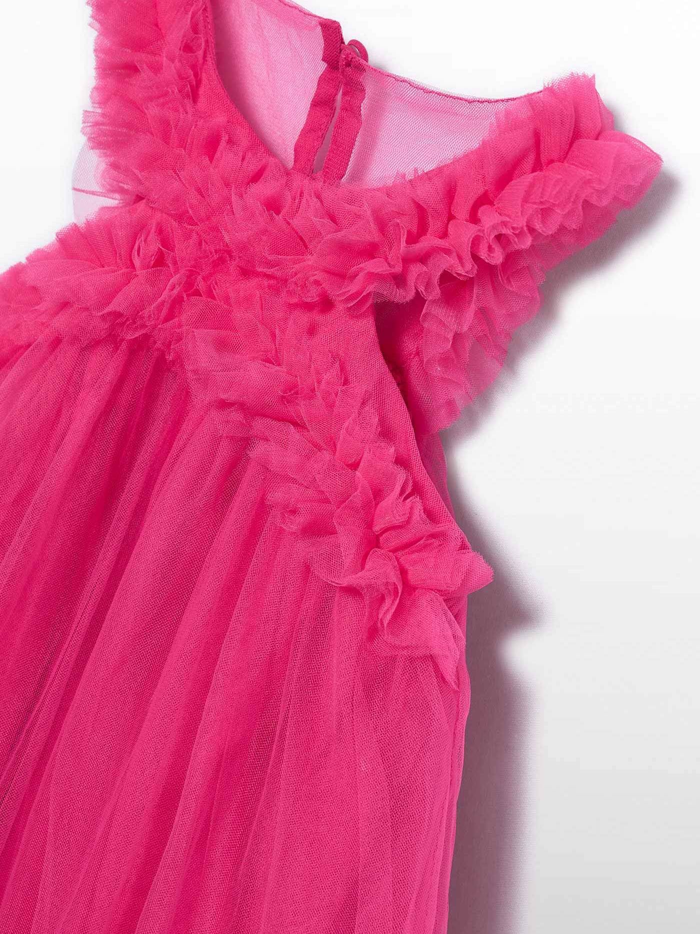 ABEL & Lula Vestido Tul Volantes para niña Fucsia
