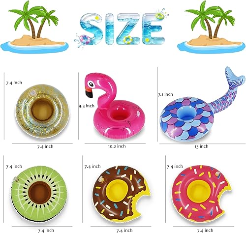 Miniatura 3 de Zcaukya Paquete de 12 soportes inflables flotantes para beber, flotadores de bebidas inflables para fiestas en la piscina