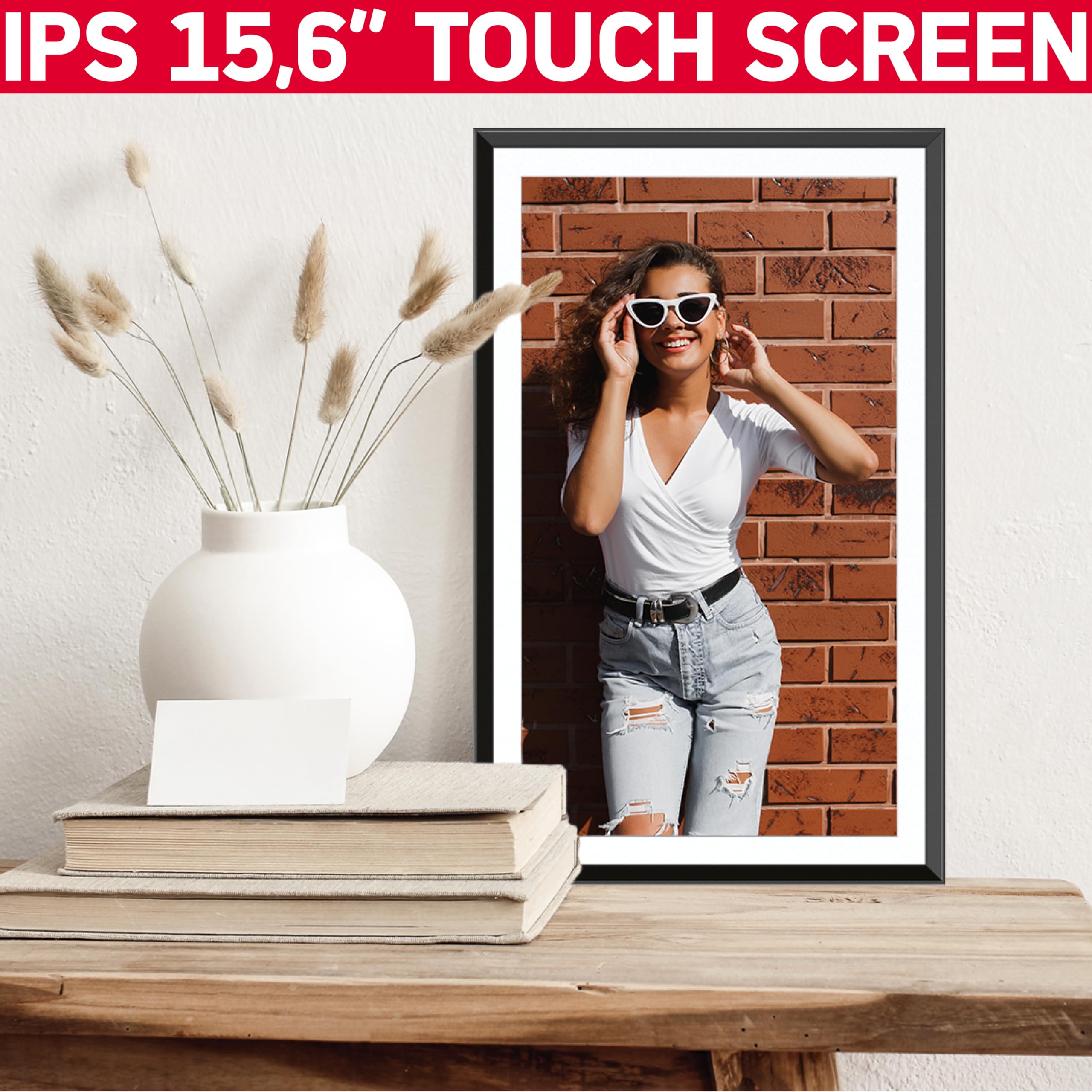AGFAPHOTO, Realiview APF1560WIFI, Digital Photo Frame with Wi-Fi Connection, Frameo App, 15.6-inch HD Touchscreen - Image 3