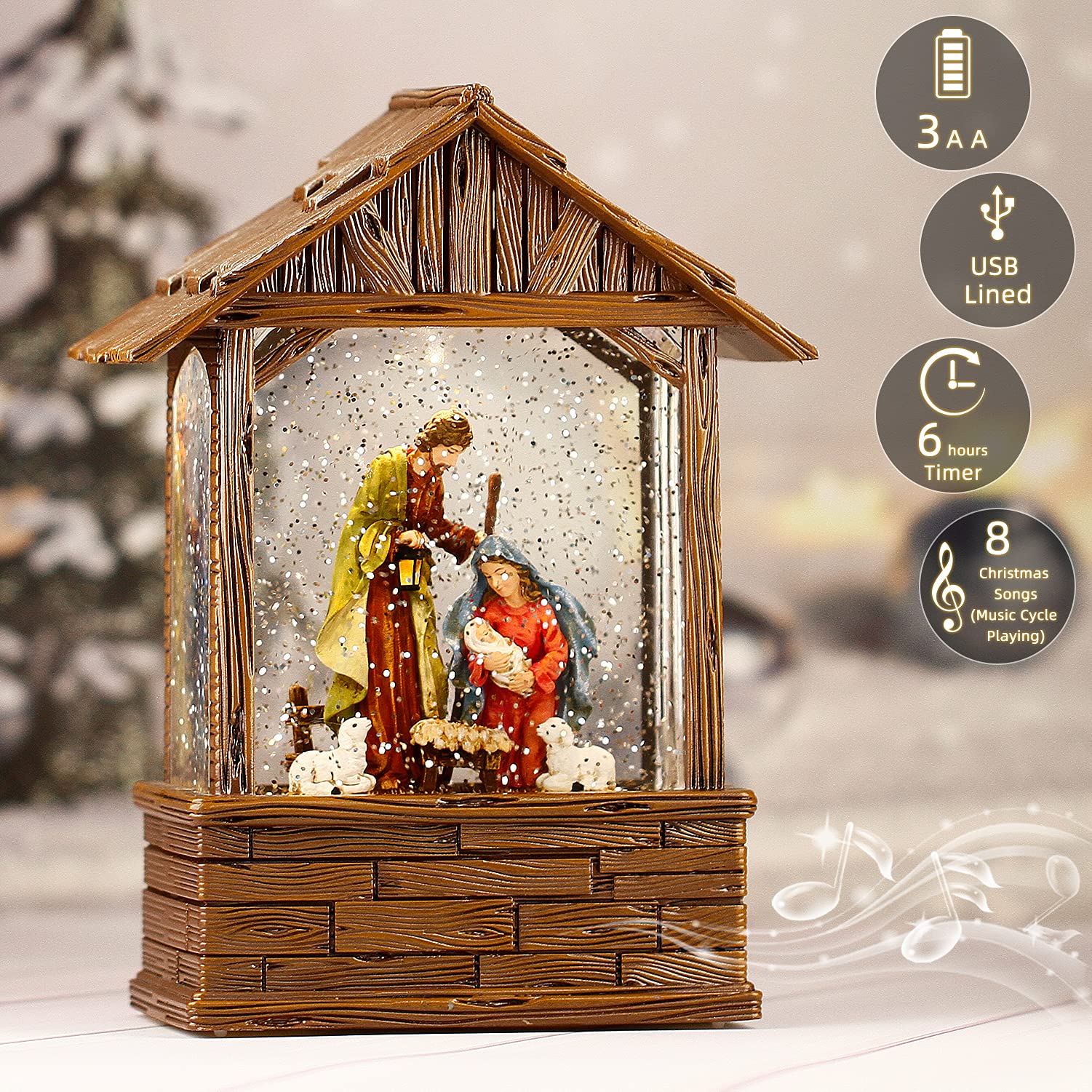 Nativity Christmas Snow Globes Christmas Snow Globe Lighted Manger