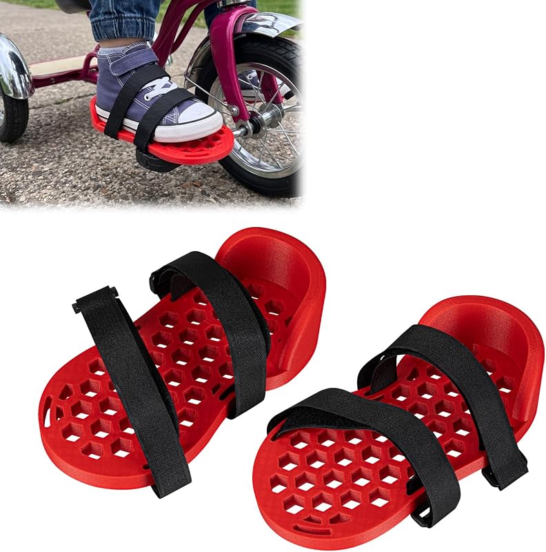 Tricycle Pedal Stabilizers, Toddler Foot Support with Adjustable Soft Straps, Training Wheels Alternative Compatible with Radio Flyer & Compatible with Schwinn Trikes, Quick Install