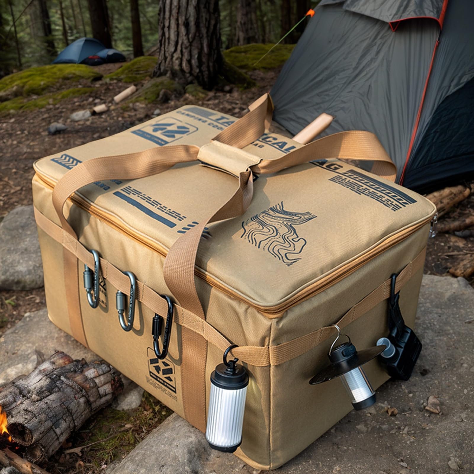 Sac de Rangement de Camping – 30 L en PVC Oxford – Sac fourre-Tout Utilitaire Pliable et imperméable 39,5 x 27,5 x 24 cm – Récipient de Rangement Multi-Usage pour Boissons, poêle, Bol de Pot