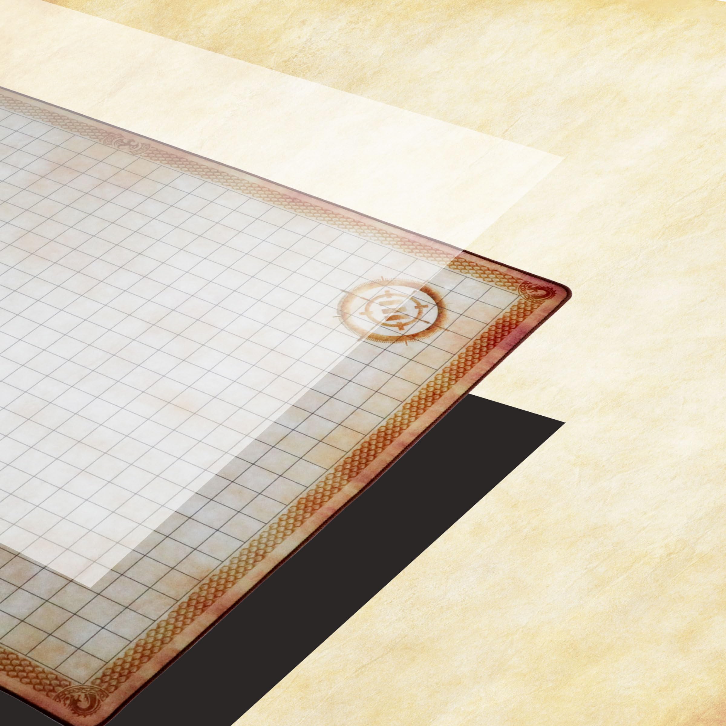 ENHANCE Deluxe RPG Grid Mat - Mapa de DND (61 x 91 cm) con Goma de Primera Calidad, Agarre Antideslizante, Sin Arrugas - Juego de Tapetes de DND de Borrado Húmedo en Seco