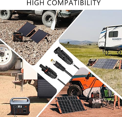 Miniatura 7 de PNGKNYOCN Panel solar a cable corto de 0.315 in, conector de panel solar de 14 AWG a CC 7909, cable adaptador para estación de energía de reserva