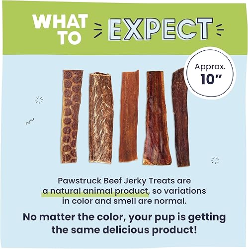 Miniatura 7 de Pawstruck Masticables de carne seca de res prémium para perros, tiras grandes de 10 pulgadas  Apoya la salud de la cadera y las articulaciones