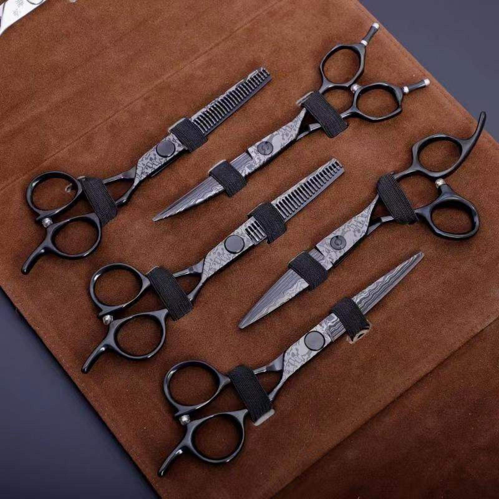 XJST Conjunto De Tijeras De Peluquería Profesional De Cabello, Tijeras De Peluquería De Acero Inoxidable, para Hombres Mujeres Mascotas para El Hogar Salón Peluquero Peluquero