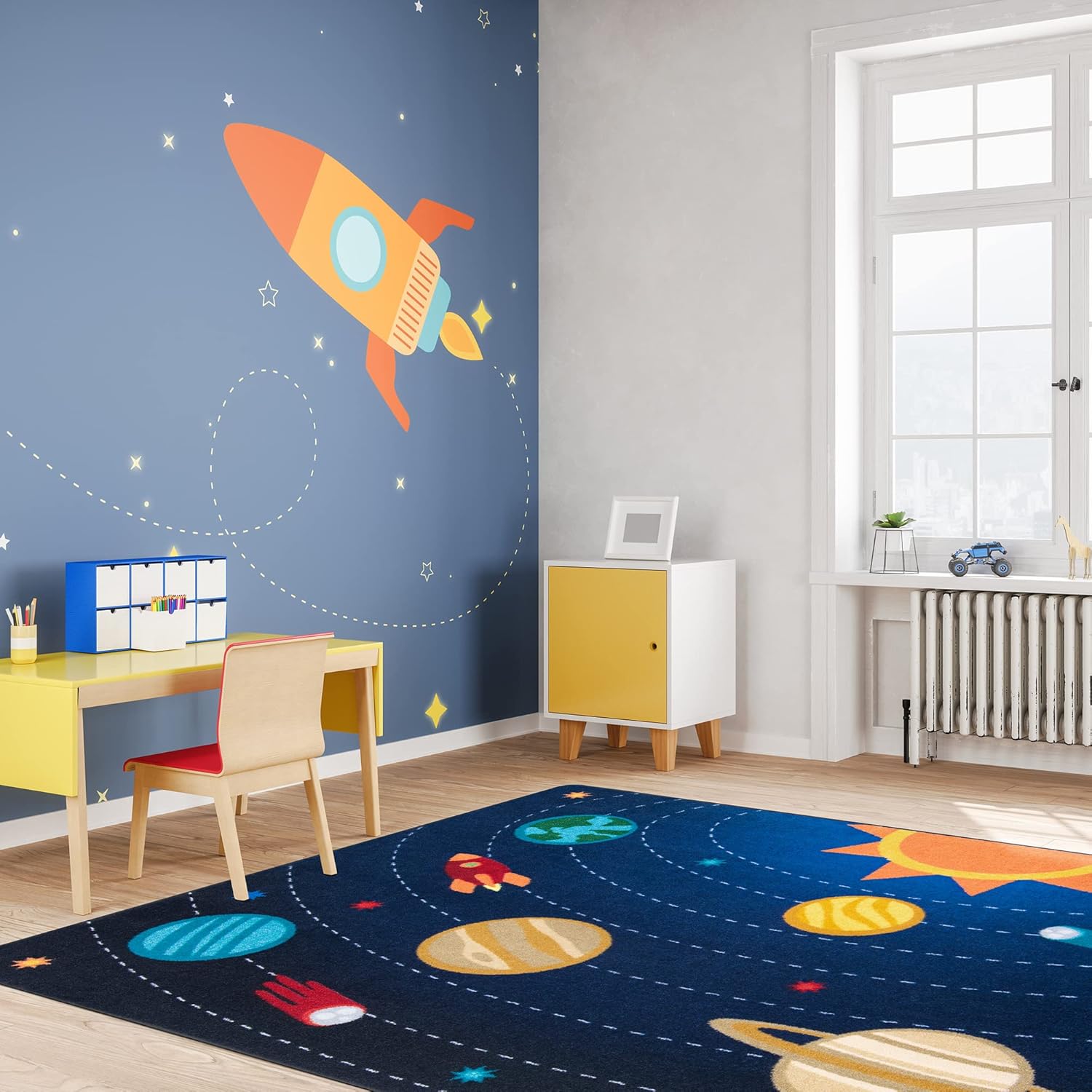 Joy Carpets Out of This World 5'4" x 7'8" Area Rug in Color Multi