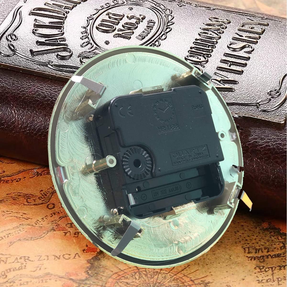 HILLHOME Mini Clock Insert 4.3 Inch(110 mm) Round Quartz Clock Fit-up Movement Miniature Clock Gold Dial Gold Tone Bezel Roman Numerals - Image 5