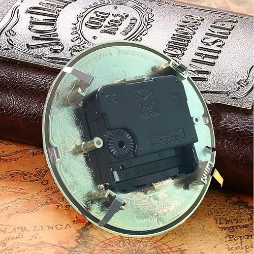 Miniatura 4 de HILLHOME Mini reloj de cuarzo redondo de 4.3 pulgadas (4.331 in), movimiento de ajuste, reloj en miniatura, esfera dorada, bisel en tono dorado,