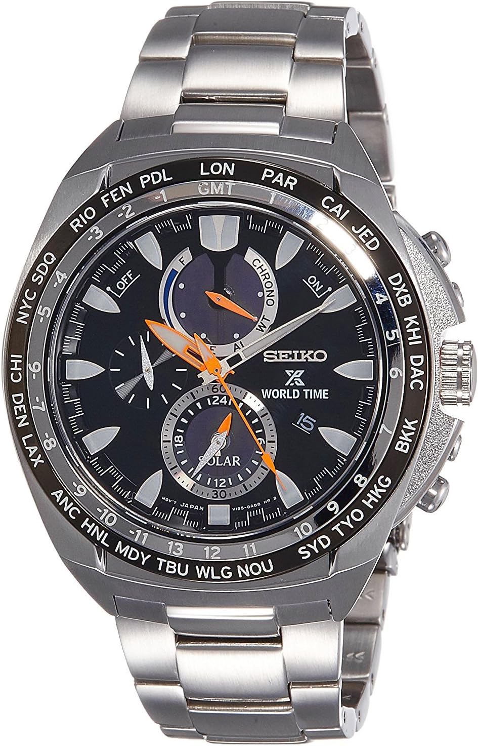 Seiko SSC487P1 Mens Wristwatch, Solar, Chronograph, Prospex
