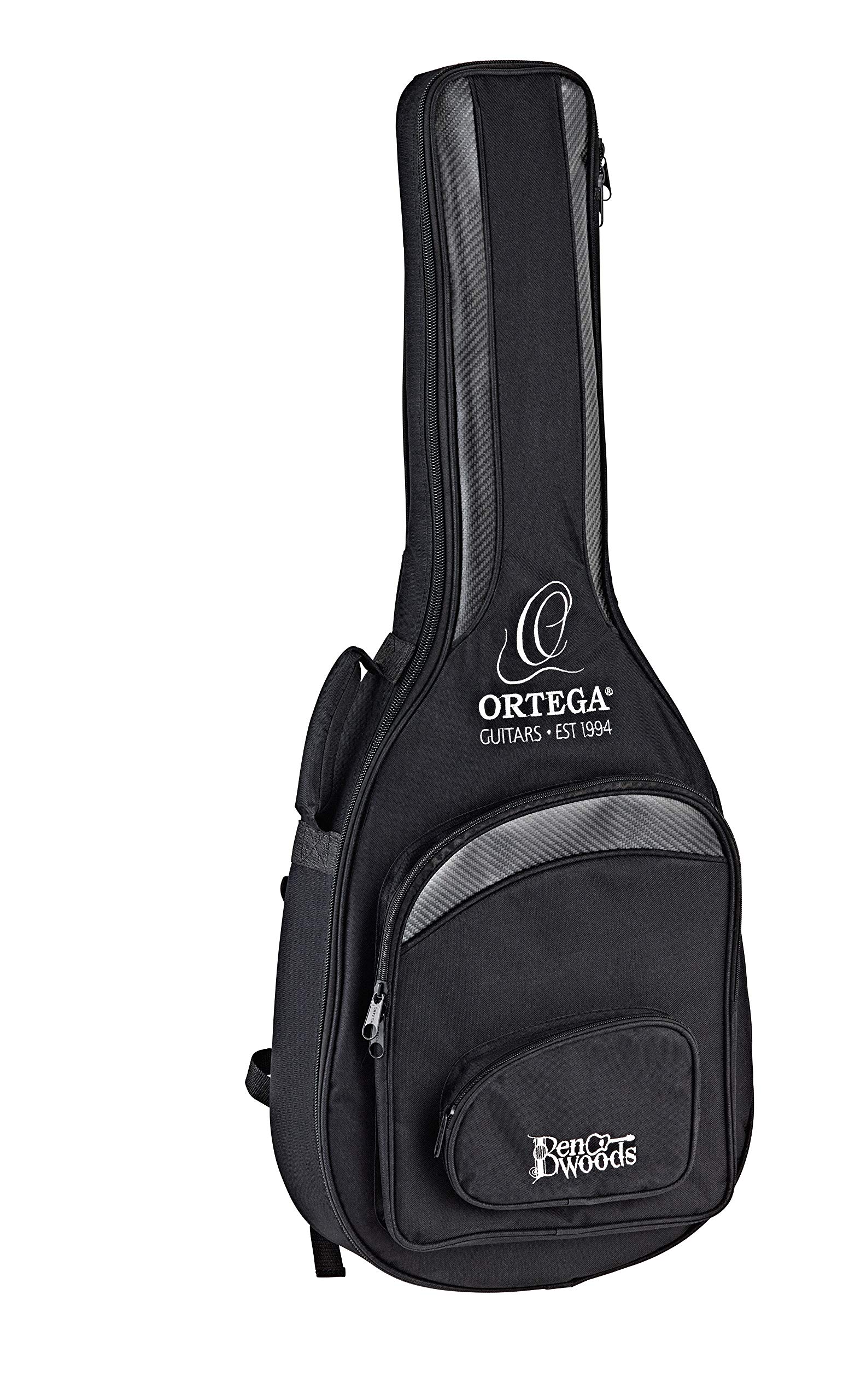 Ortega Ben Woods Signature Guitar Reversed Headstock Nylon 6 Corde + Custodia morbida Ben Woods - Sistema Fishman -Ortega con uscita XLR (FLAMETAL-TWO)