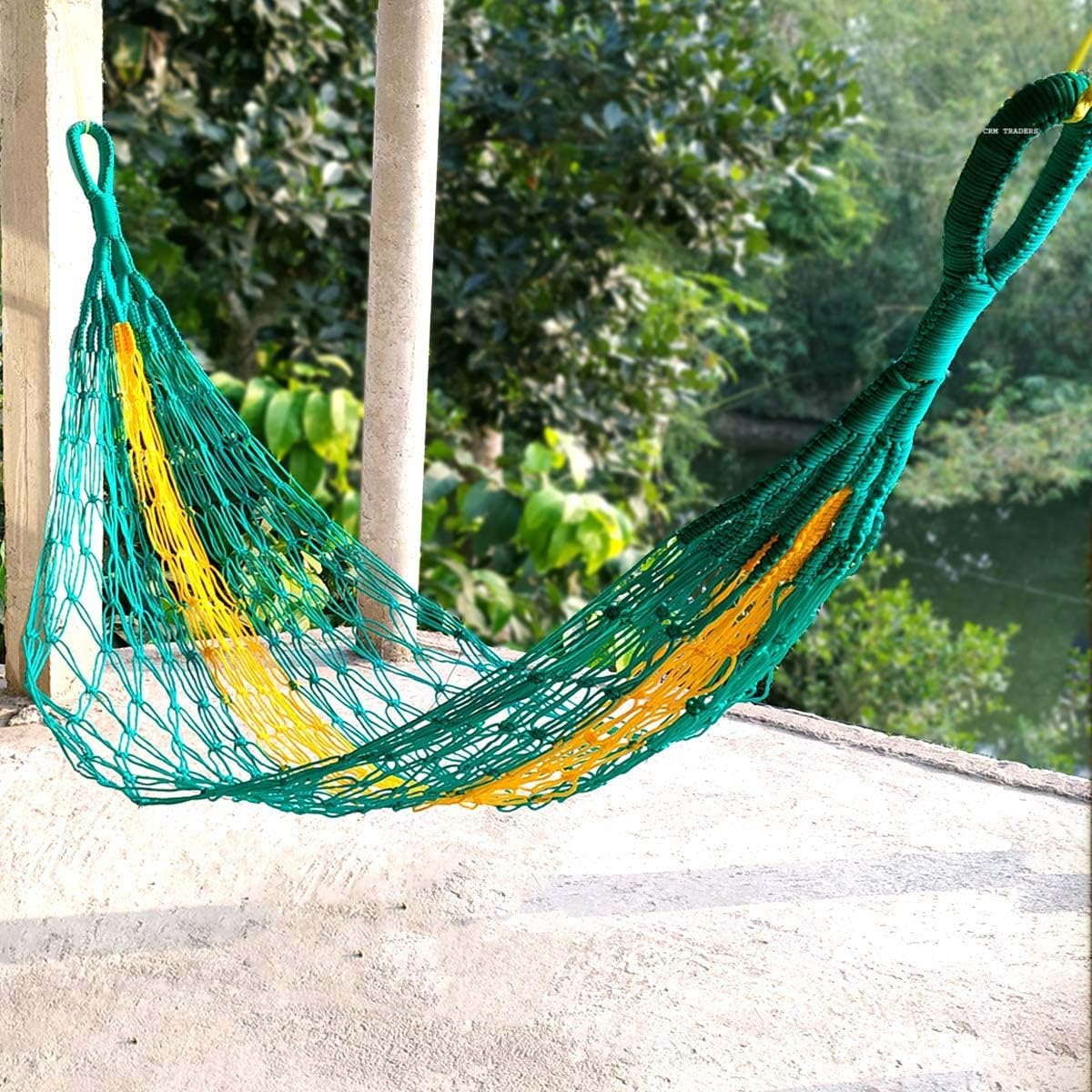 Nylon Net Hammock Swing for Both Adults and Kids - Suitable for Indoor Outdoor Balcony Home Bedroom(Multi-Colour)