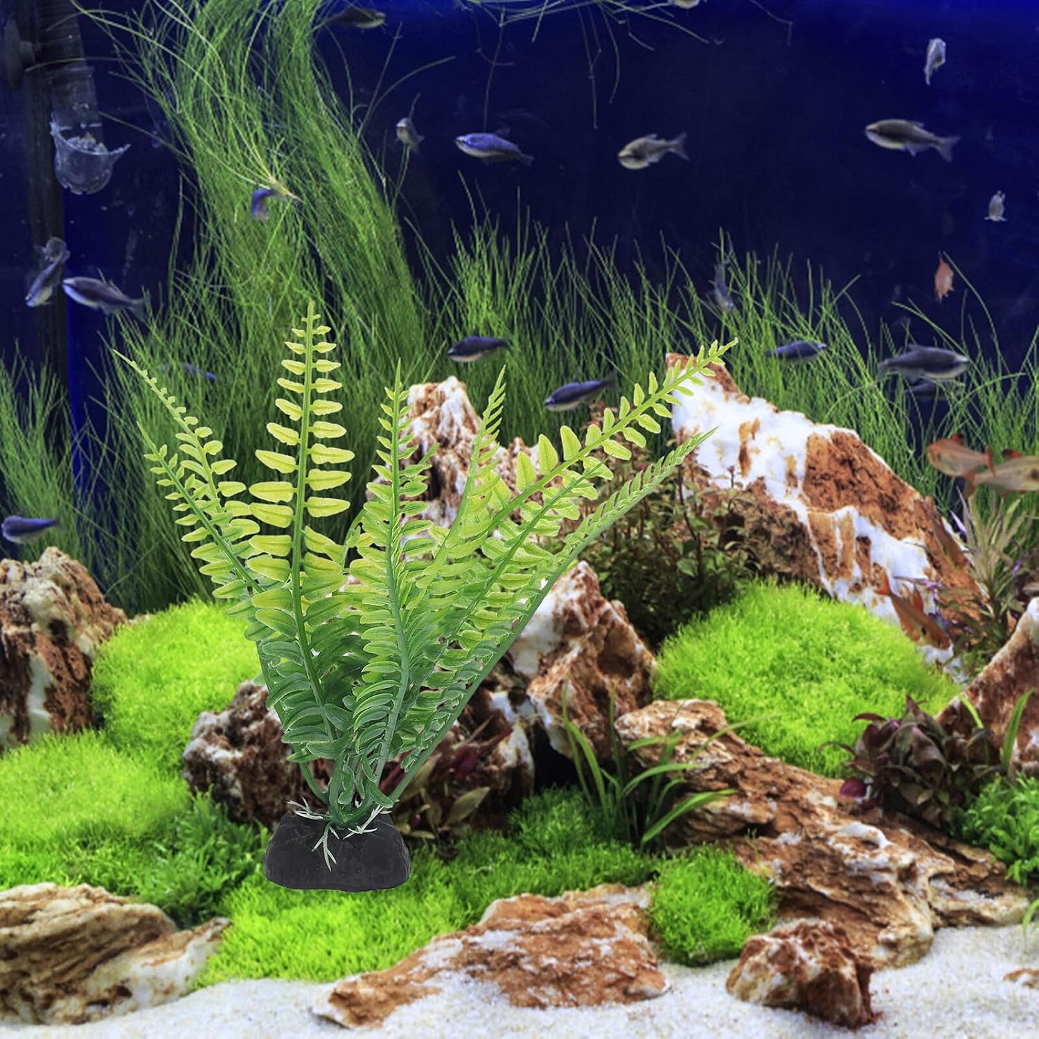 12pcs Aquarium Artificial Plants Fish Tank Decorations Replaceable Plastic Aquarium Décor for Desktop and Fish Tank Accessories