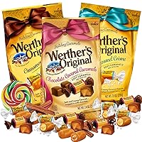 Vista 1 de Werther's Caramelos suaves originales envueltos individualmente con temática navideña, canela, crema de carmelo salada y cubierta de chocolate