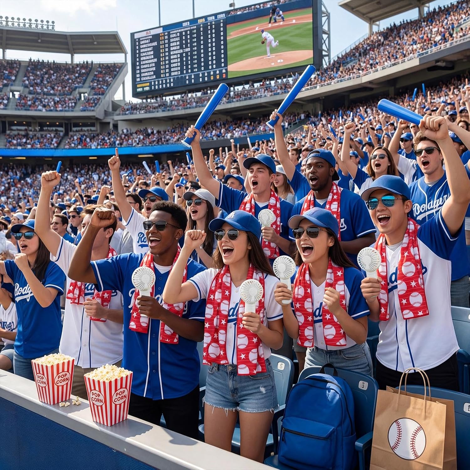 VIHOSE 12 Sets End of Season Baseball Team Gifts Sets Includes Portable Mini Handheld Fans Cooling Towels and Baseball Ribbons Bulk for Sports Event Party Favors, Team Players, Coaches, Fans