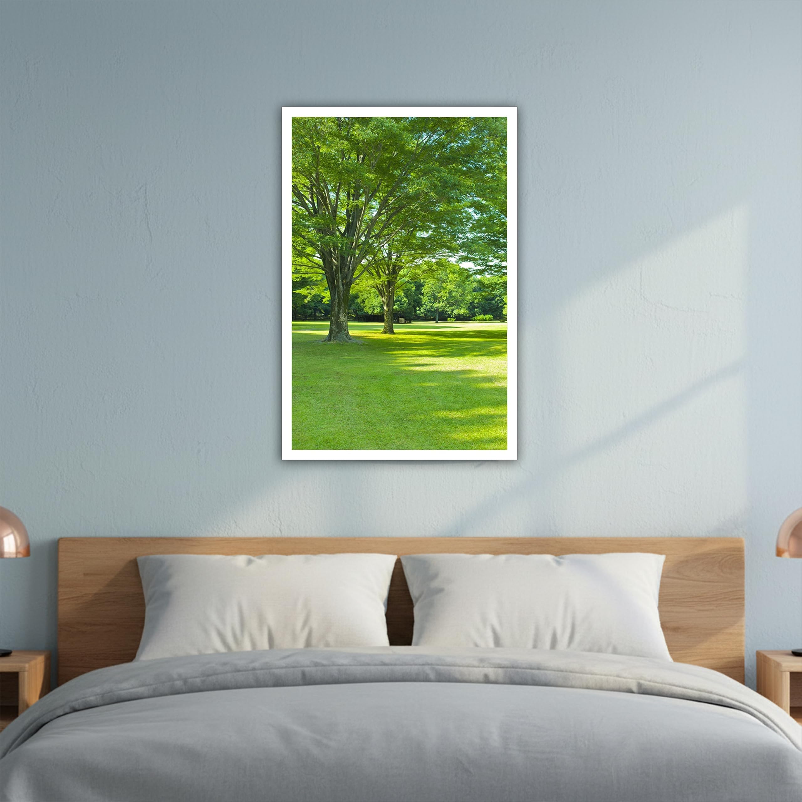 TREEMAISON Vastu Lush Green Landscape Painting (Poster) Size- 12 ×18Inch Approx |Vastu Remedy, Painting Without Frame vastu painting |Pack of 1 2