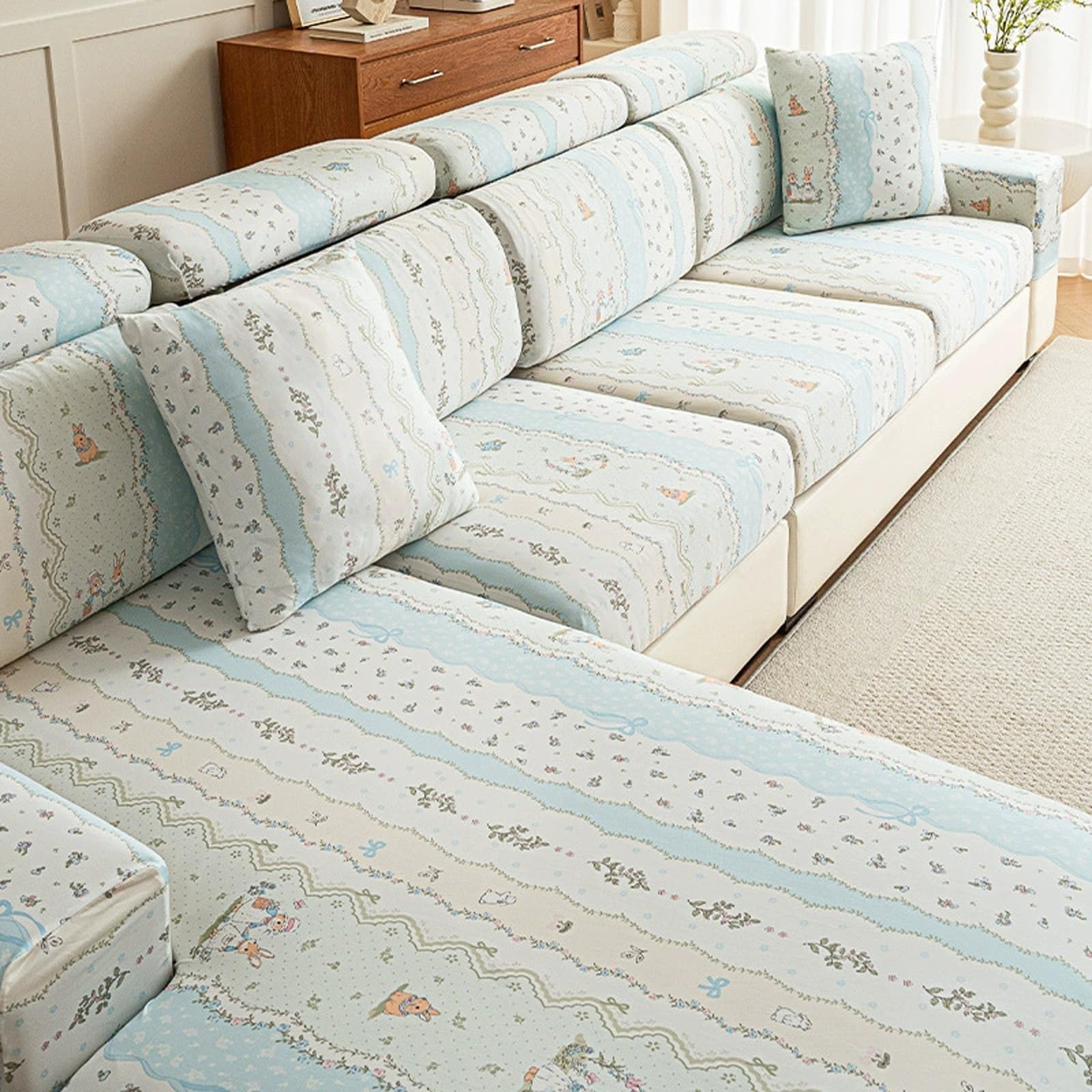 Housses de coussin de canapé rafraîchissantes en soie glacée d'été pour meubles