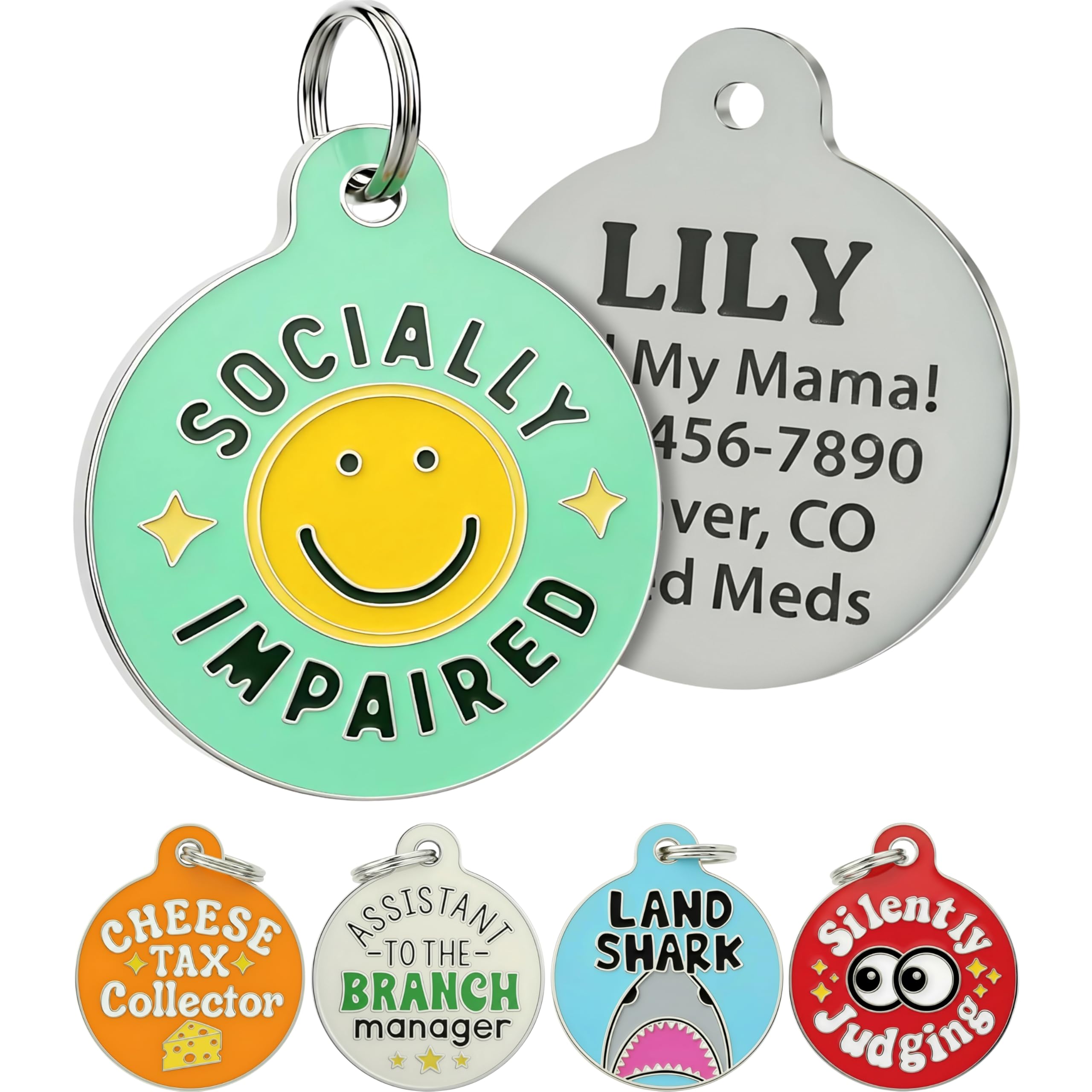 Bad Tags personalized socially impaired pet ID tag