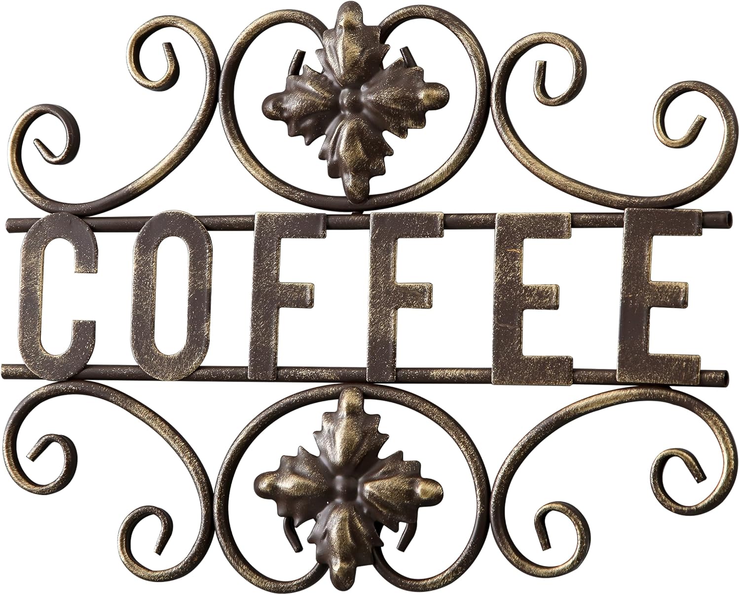 Vintage Small Coffee Bar Signs for Wall 9 X 12 Inch, Hanging Distressed Metal Coffee Signs for Kitchen, Handmade Farmhouse Copper Wall Art for Living Room Bedroom