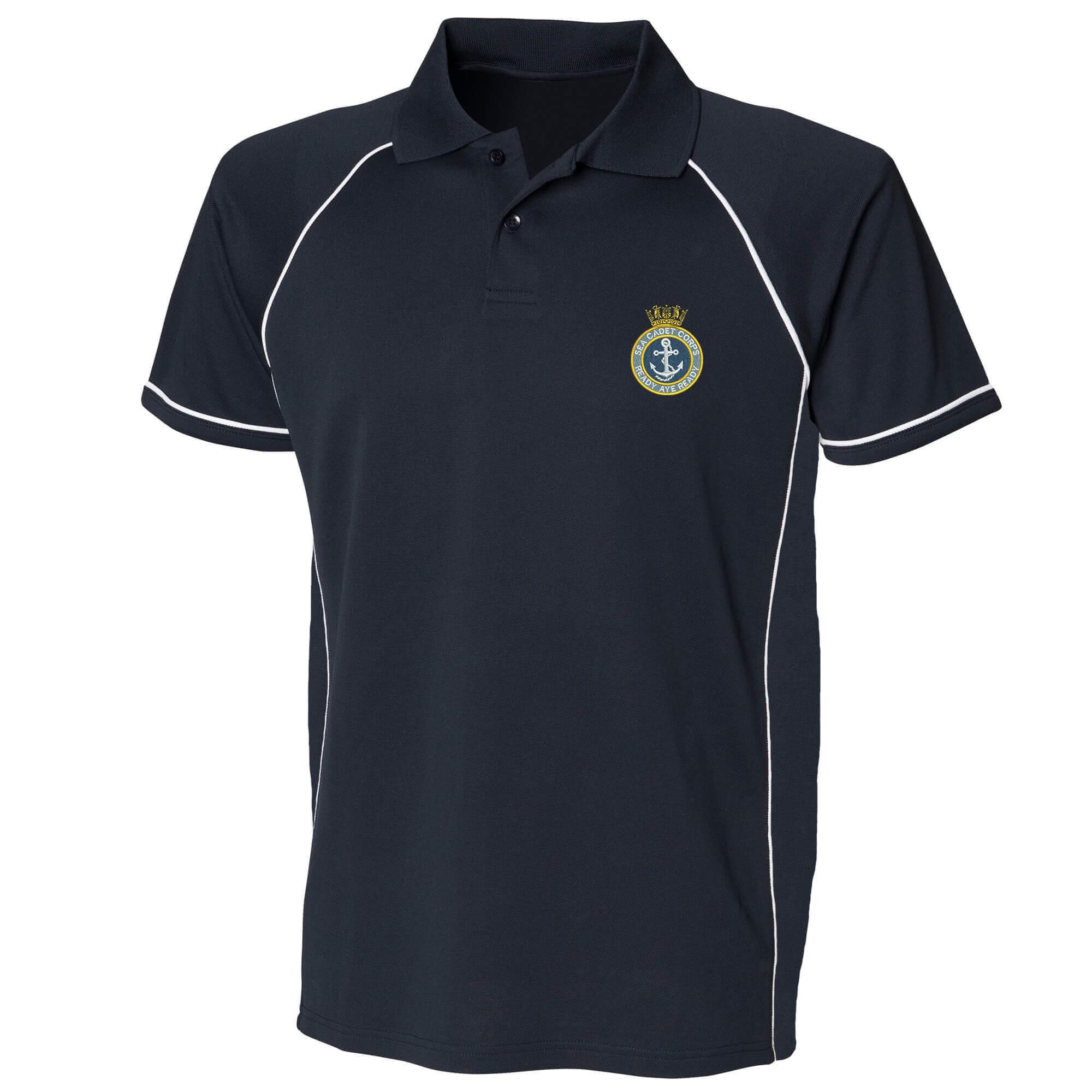 Pineapple Joe's Men's Navy/White Sea Cadets Embroidered Performance Polo - Small