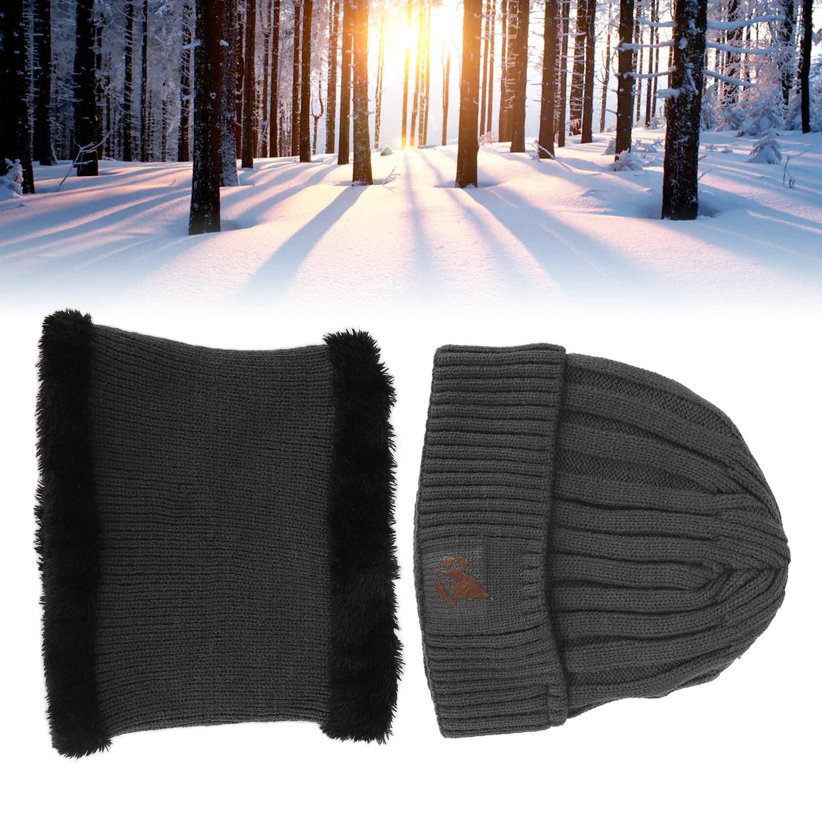 Bonnet Chauffant, Bonnet Chauffant électrique, Bonnet Thermique D'hiver et Ensemble D'écharpe Circulaire, Bonnet Chauffant à Batterie Chaude Rechargeable pour le Ski D'hiver, 3 Niveaux de(gris)