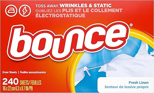 Bounce - Suavizante de telas para secadora paños de suavizante perfumado aroma lino fresco 240 unidades