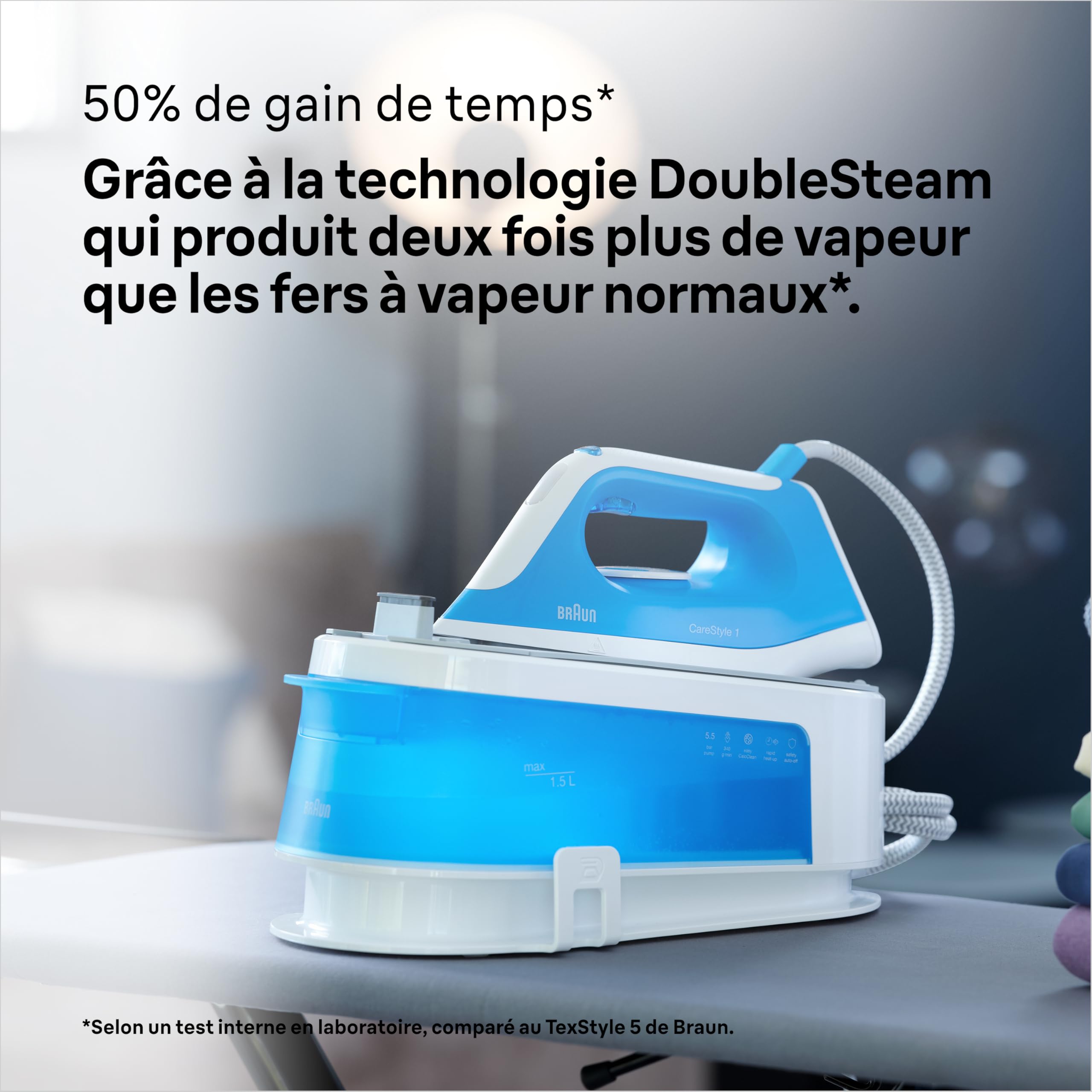 Centrale Vapeur Braun CareStyle 3 IS3132WH - 120 G/min Débit Vapeur, Semelle Eloxal Plus, Réservoir 2L
