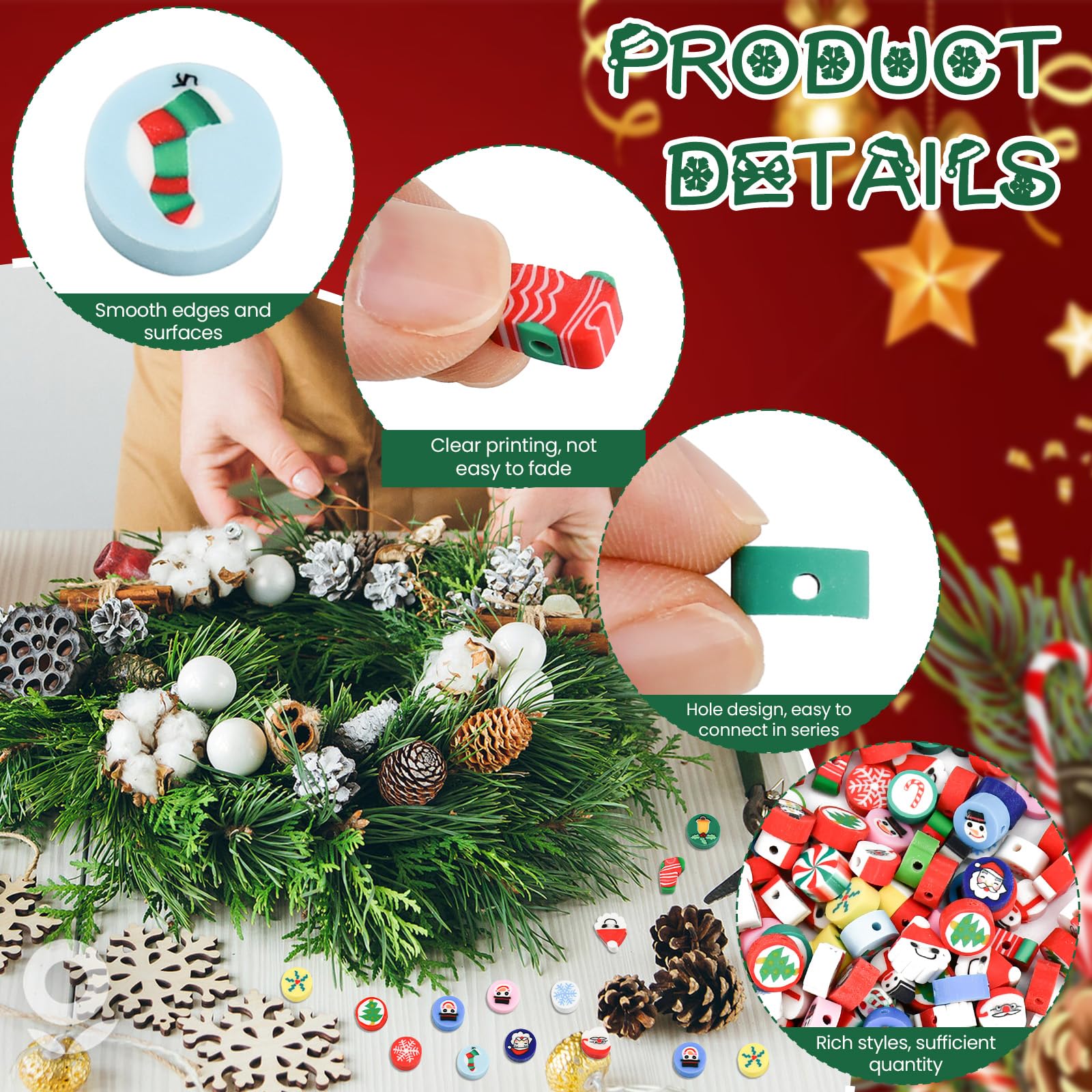 200 Perles Fruits En Argile Polymère LYTIVAGEN - DIY Pour Bracelets, Colliers Enfants - Multicolore