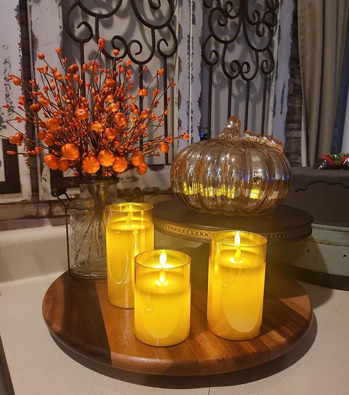 Artificial Fall Floral Stems for Vases,15.75 In Fall Pumpkin Decor Autumn Pumpkin Branches Picks with Berry Stems Decor for Autumn Harvest Thanksgiving Day Home Table Floral Arrangements Vase Filler - Image 4