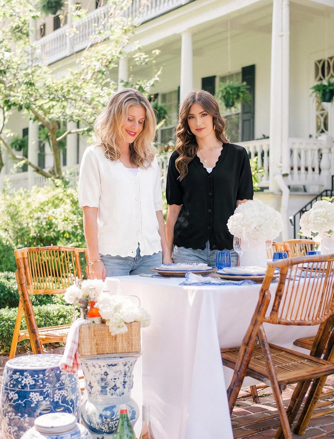 Yekaty Womens 2026 Short Sleeve Summer Cardigan Scalloped Cropped Knit Button Sweater Lightweight Shrug for Dress - Image 6