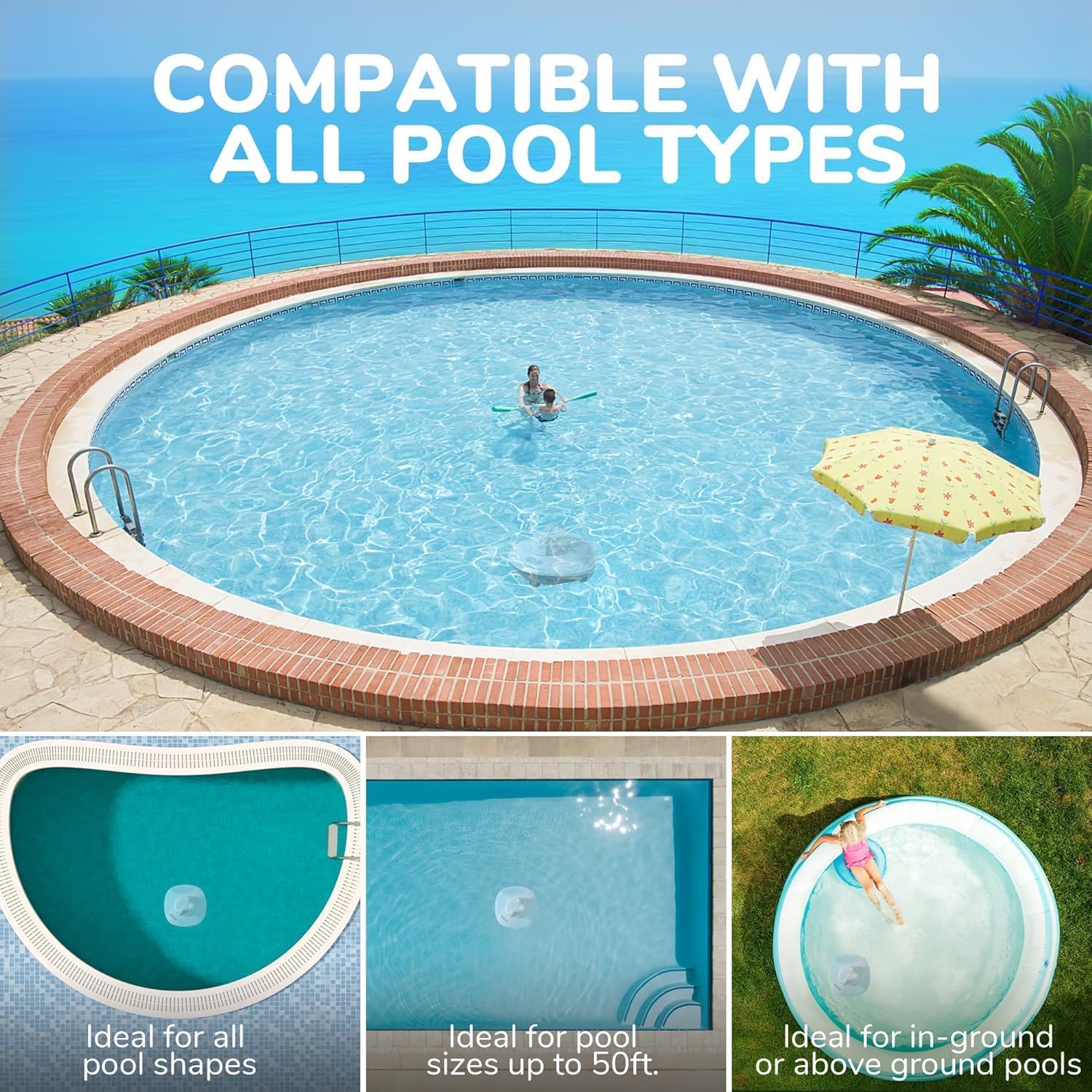 GRENNIX G900 Pool Cleaner and accessories including filter, charger, retrieval hook, and user manual.