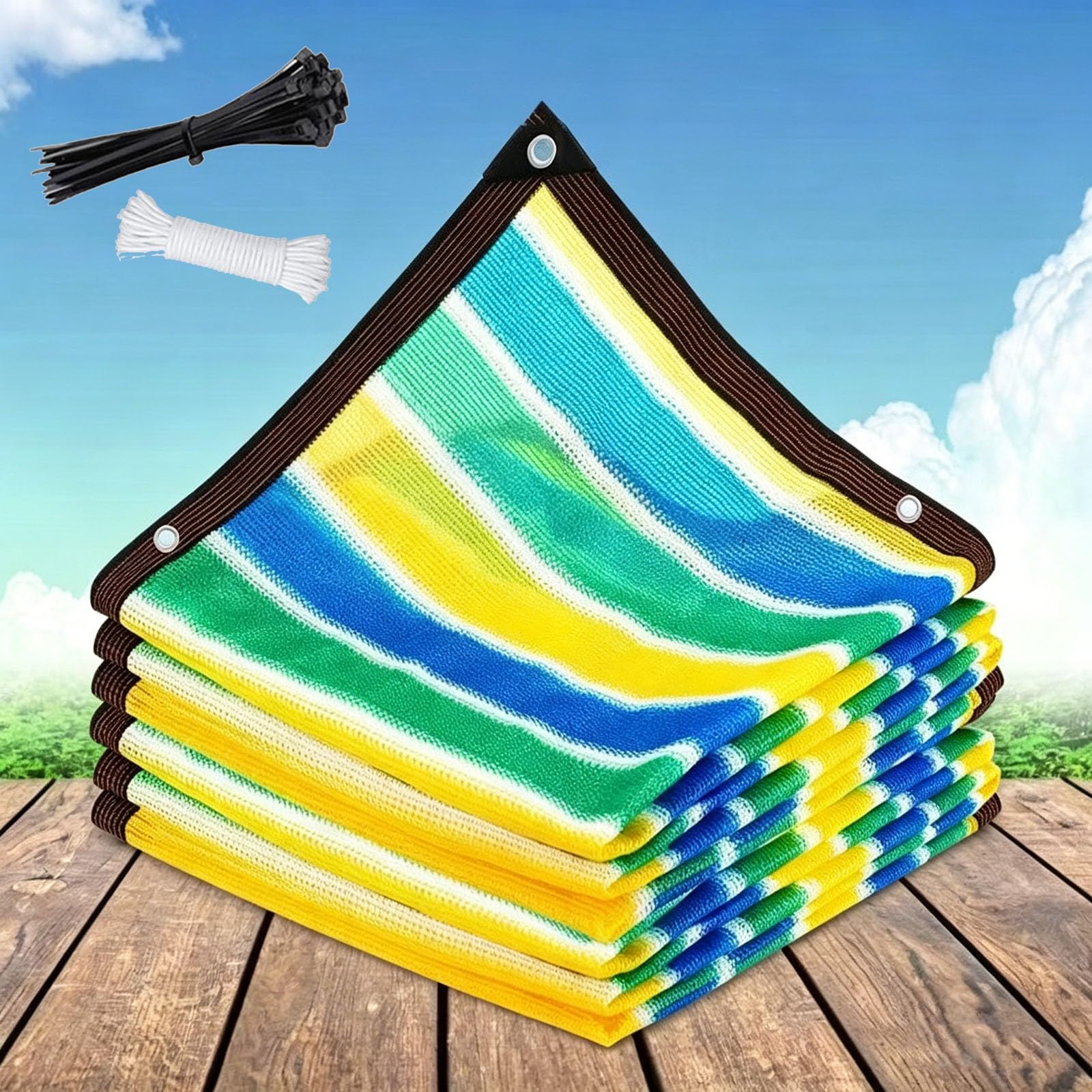Filet ombrage multicolore 4x8m anti-UV 85% respirant