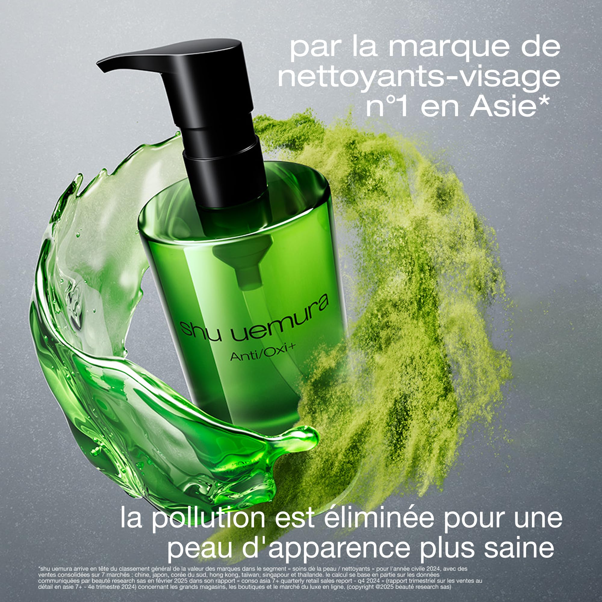 Shu Uemura Anti/Oxi+ Huile Démaquillante Visage, Huile Clarifiante Teint Terne & Pollution, Nettoyant Visage, Enrichie en Matcha d'Uji Japonais, Tous les Types de Peau
