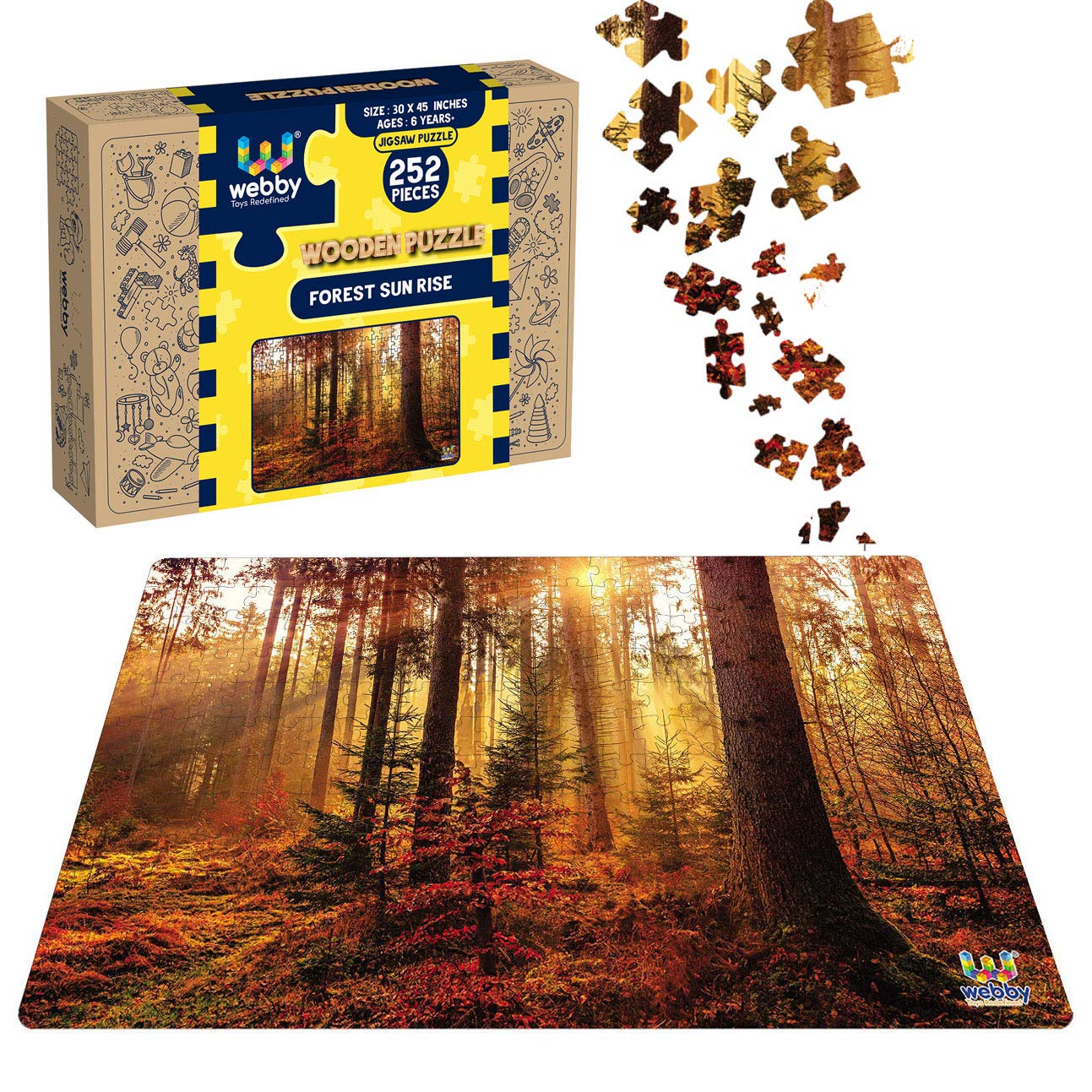 Webby Forest Sun Rise Wooden Jigsaw Puzzle, 252 Pieces - Multicolor (B08HK11LN7) Amazon Price History, Amazon Price Tracker