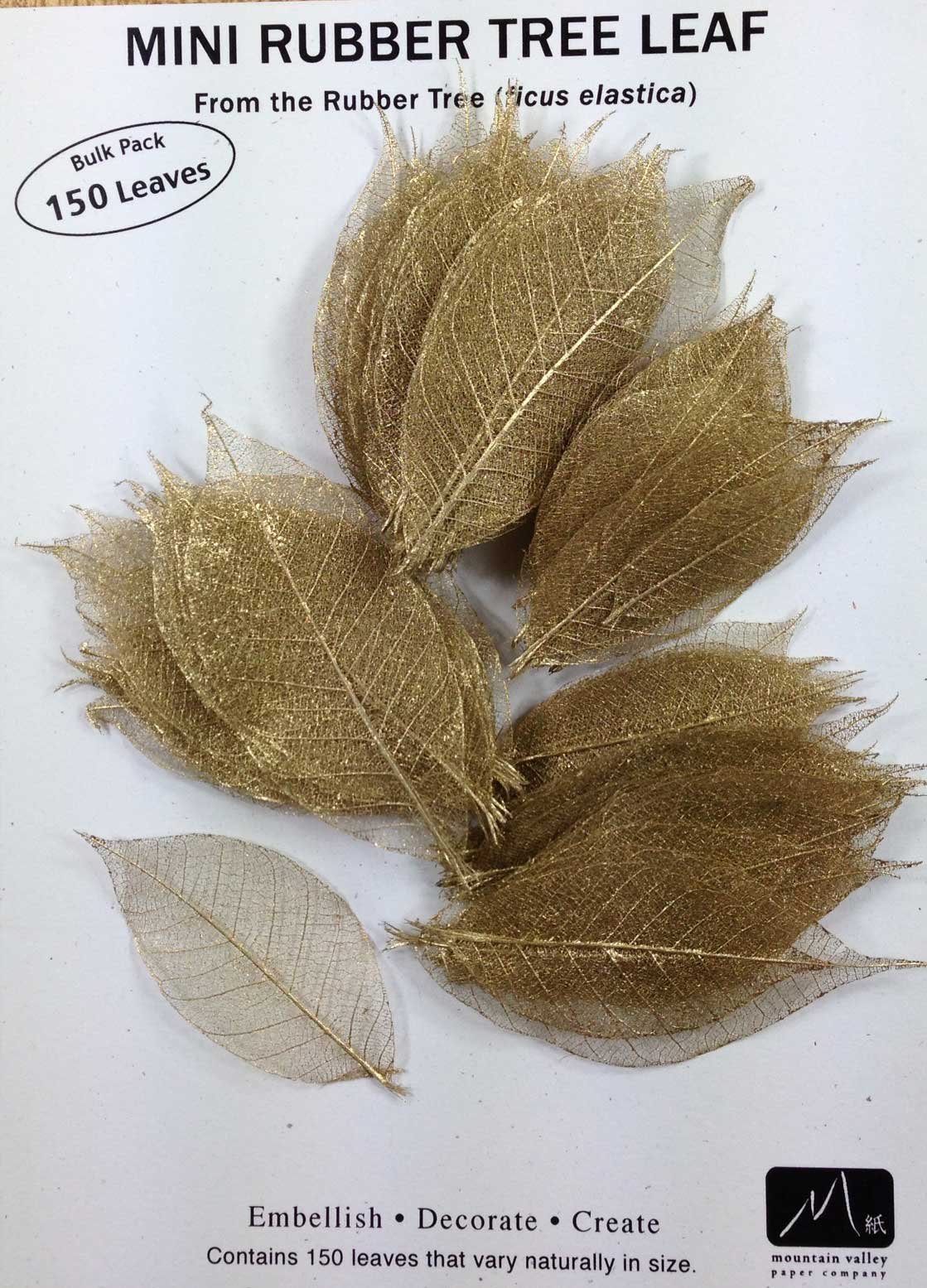 Gold Mini Rubber Tree Leaves - Pack of 150