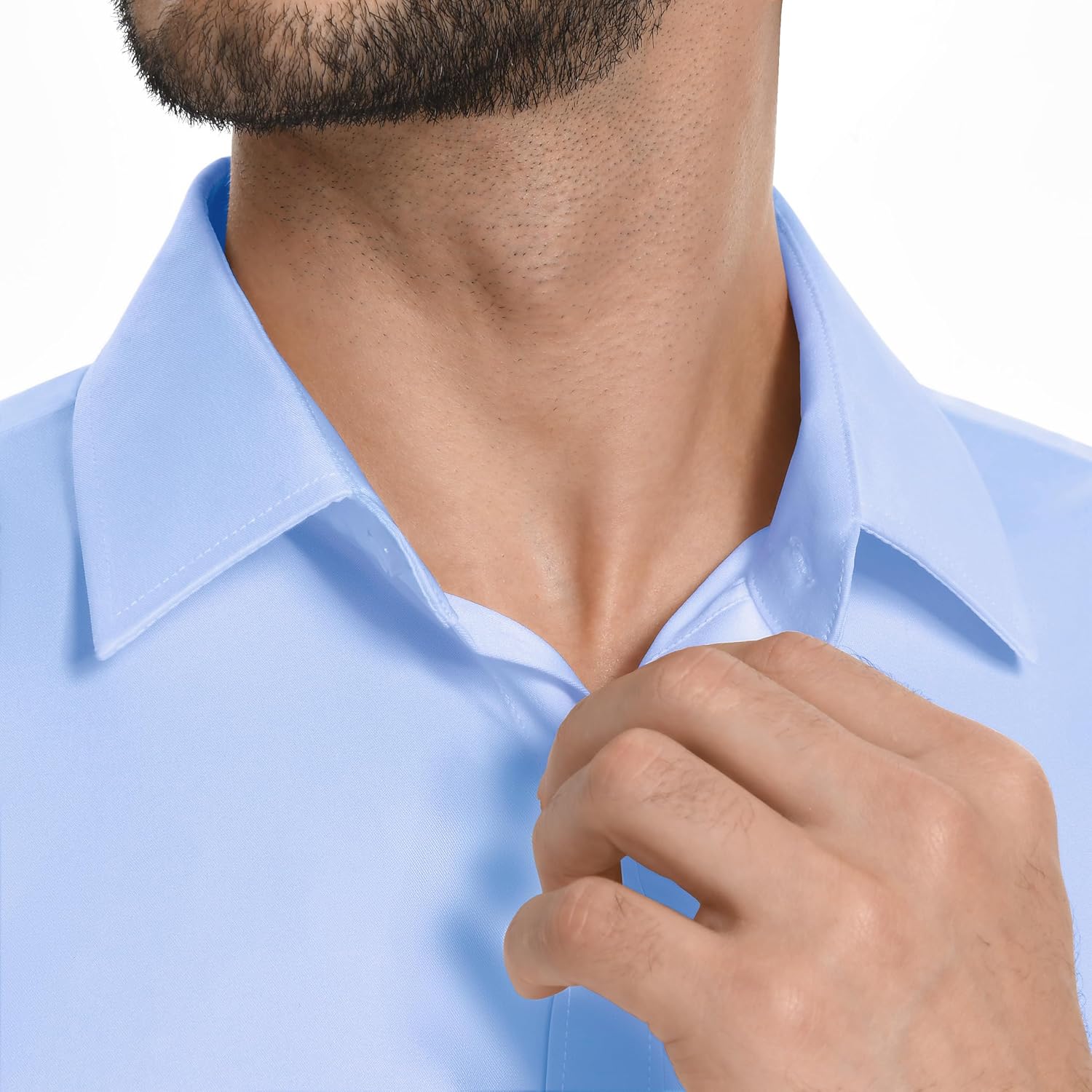 Mens Dress Shirts Long Sleeve Stretch Wrinkle Free Rgular Fit Formal Casual Wedding Prom Button Up Shirt - Image 2