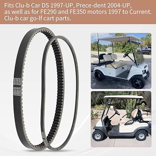 Miniatura 4 de Correa de transmisión de embrague de carrito de golf y correa de generador de arranque de repuesto para Club Car DS 1997 en adelante y precedente