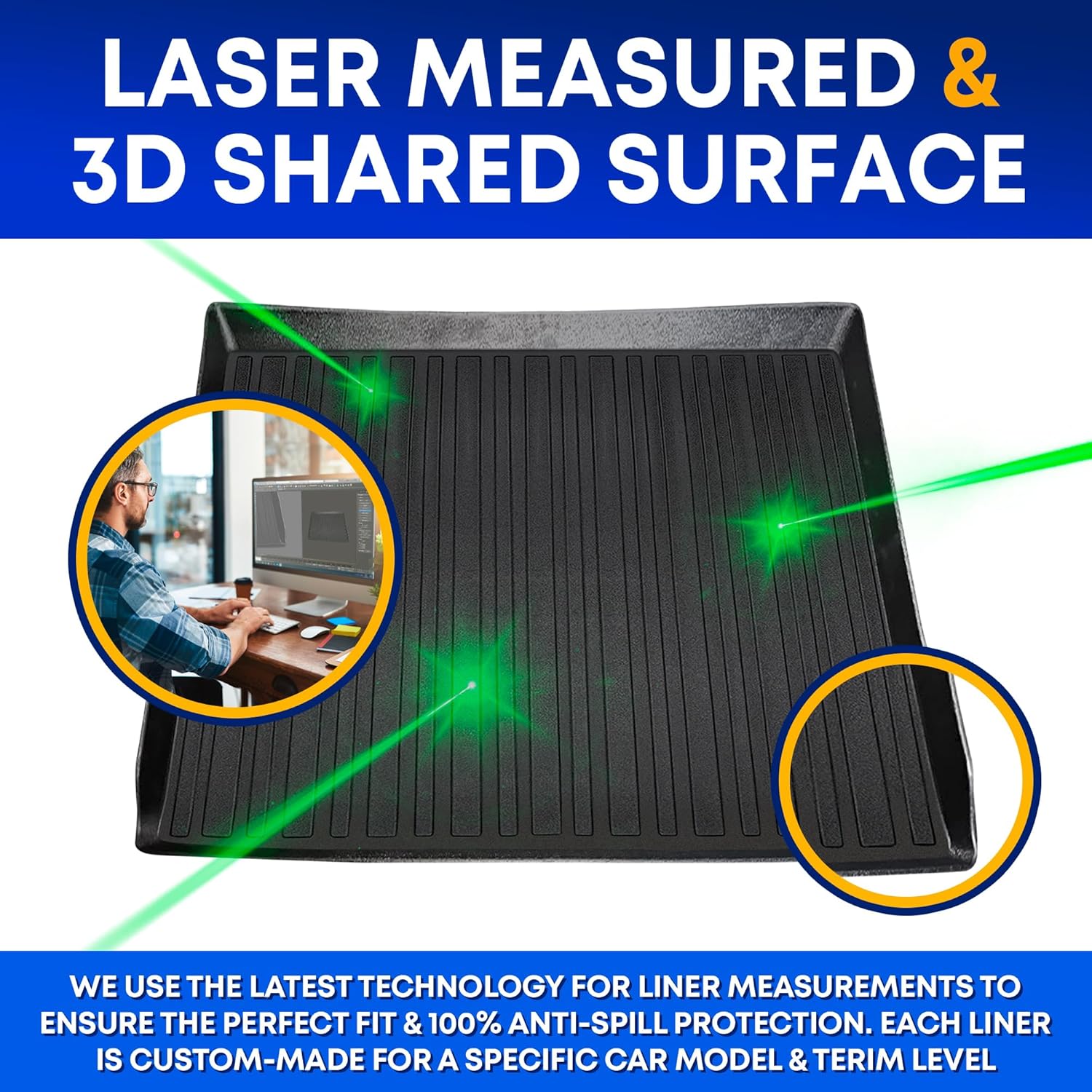 Premium Cargo Liner for Mercedes Benz G 500 G 550 G63 2020-2025 - Custom Fit Car Trunk Mat -All-Season Black Cargo Mat - 3D Shaped Laser Measured Trunk Liners for Mercedes Benz G 63 AMG - Image 3