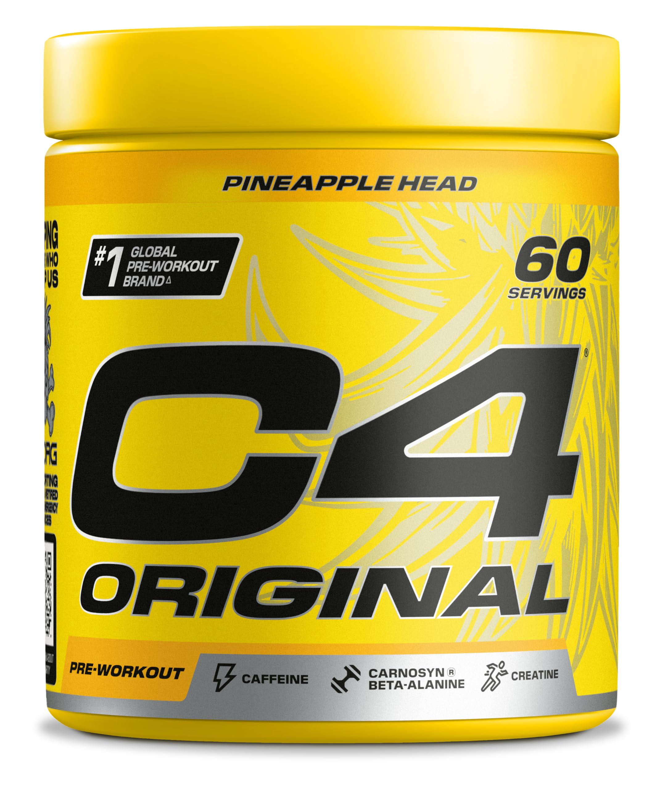 C4 Original Beta Alanine Sports Nutrition Bulk Pre Workout Powder for Men & Women | Best Pre-Workout Energy Drink Supplements | Creatine Monohydrate | Pineapple | 60 Servings