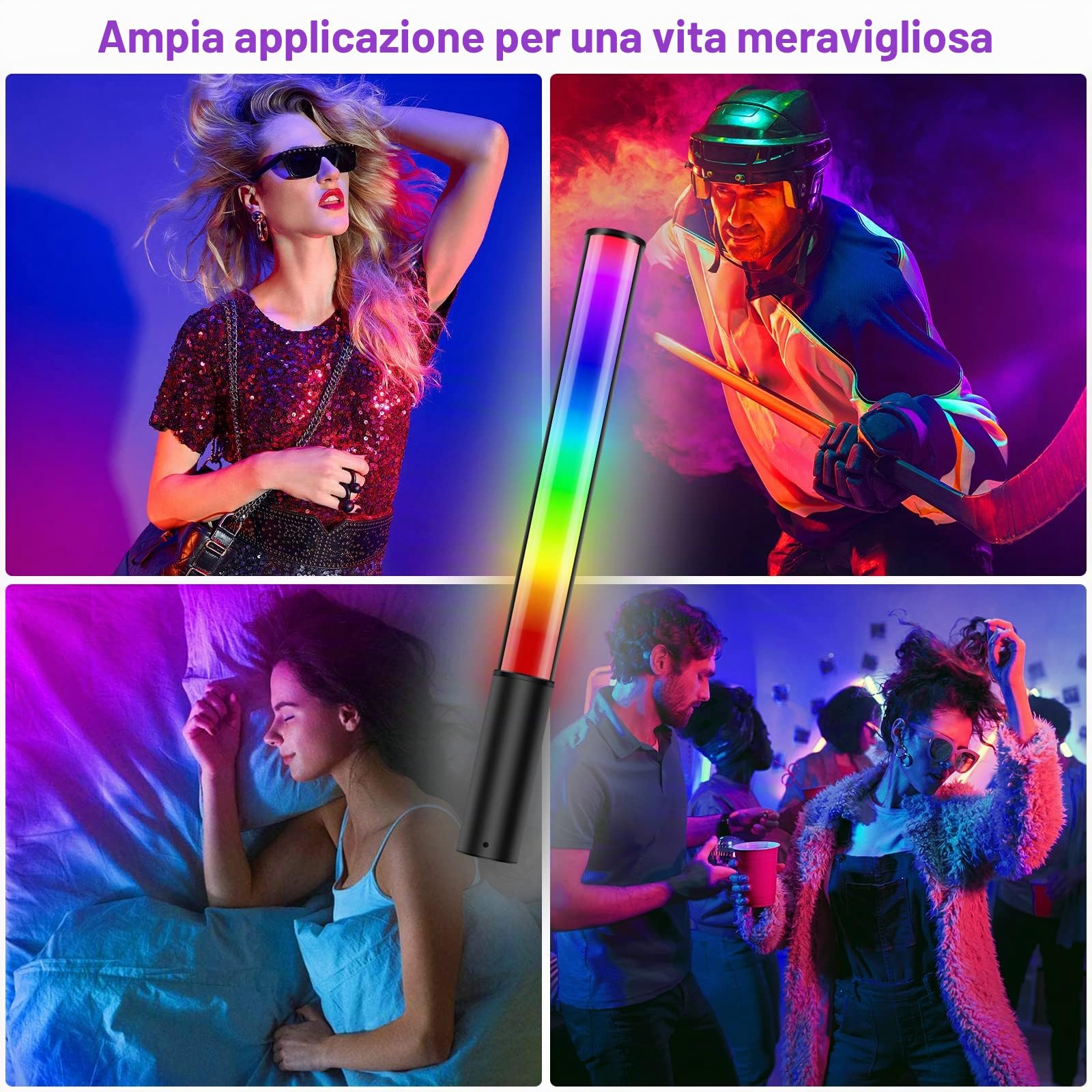 LUXCEO P400 Luce video LED portatile, luce per fotografia a LED, Dimmerabile 2500K-6500K Temperatura di Colore con Batteria Integrata, faretto fotografico con LCD Display, CRI95+, 12 Fx effetto luce