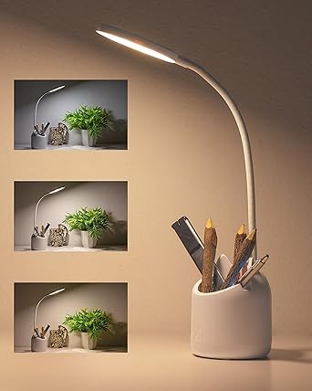 WEIRD WOLF 3 Colour Mode LED Study/Table/Desk Lamp with Pen Holder, 6 Month Warranty(Plastic, White, Pack of 1) - image, photos