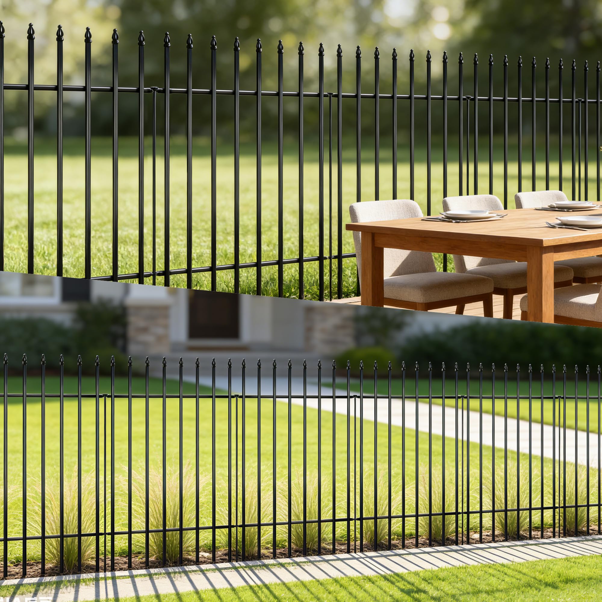 Thealyn Clôture de jardin décorative en métal - 106 x 76 cm - 5 panneaux