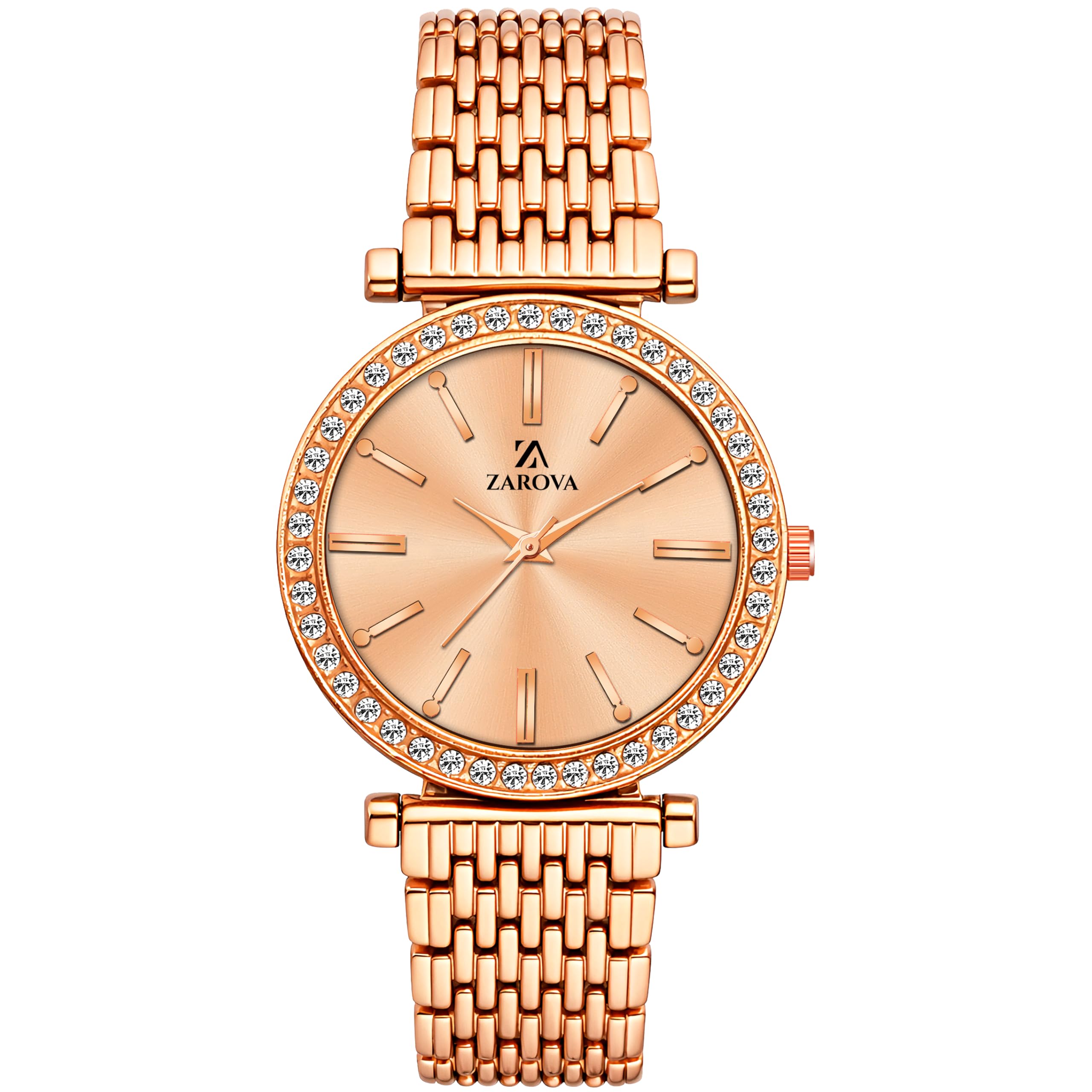 Analog Watch for Women & Girls - Diamond Rose Gold with Round Plain Dial| Stylish Bracelet Watch with Metal Strap | Quartz Fashion Wrist Watch for Daily Wear, Party & Casual Occasion-image-39