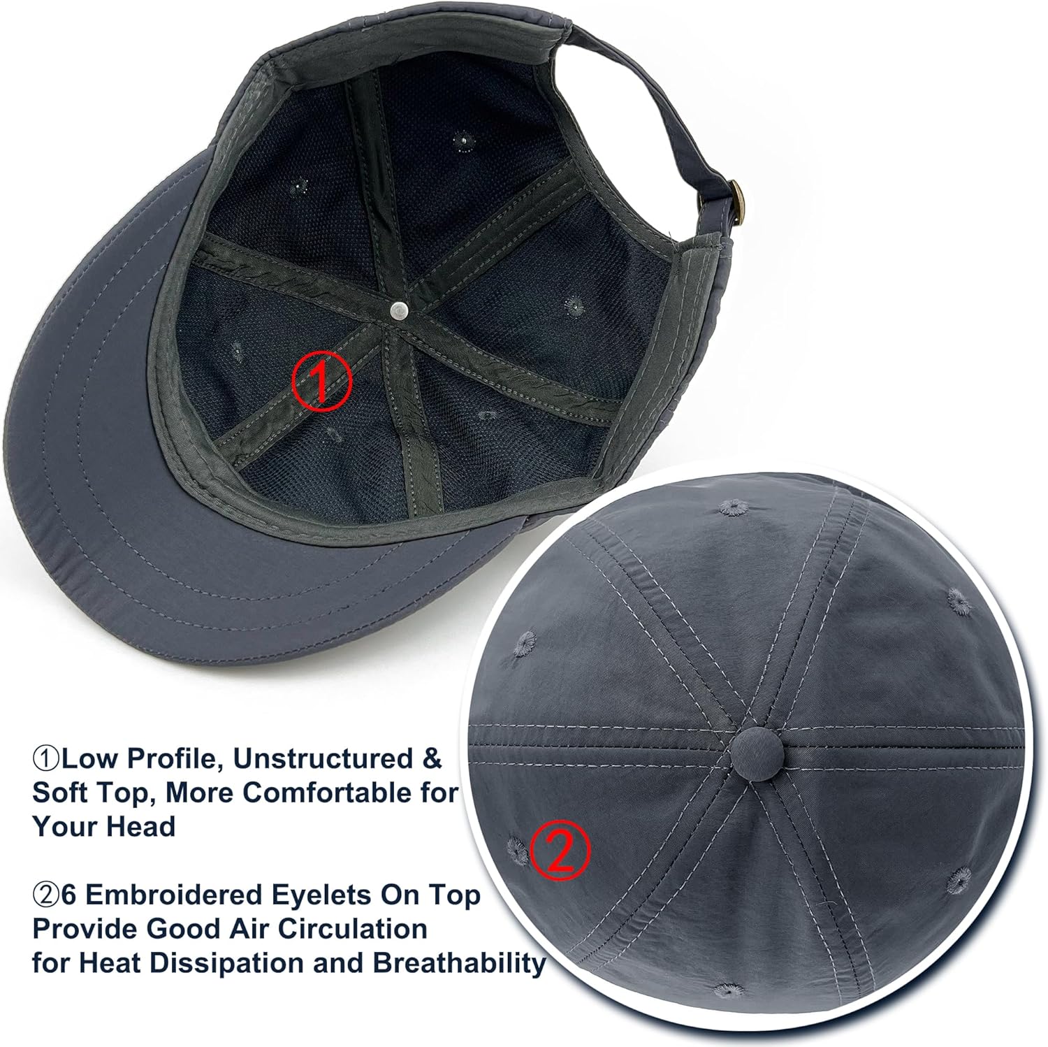 Water Resistant Womens Short Bill Hats Short Brim Hats for Men Running Small Brim Baseball Caps for Ladies - Image 4