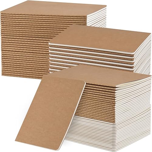Miniatura 8 de ZCZN Paquete de 24 cuadernos de papel kraft A5 a granel, cuadernos de papel rayado de 8.15 x 5.5 pulgadas, cuadernos para trabajo, cuadernos de