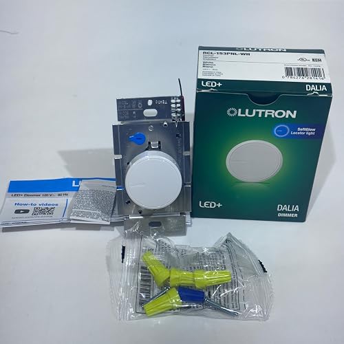 Dalia LED+ Single-Pole/3-Way White Illuminated LED Rotary Light Dimmer
