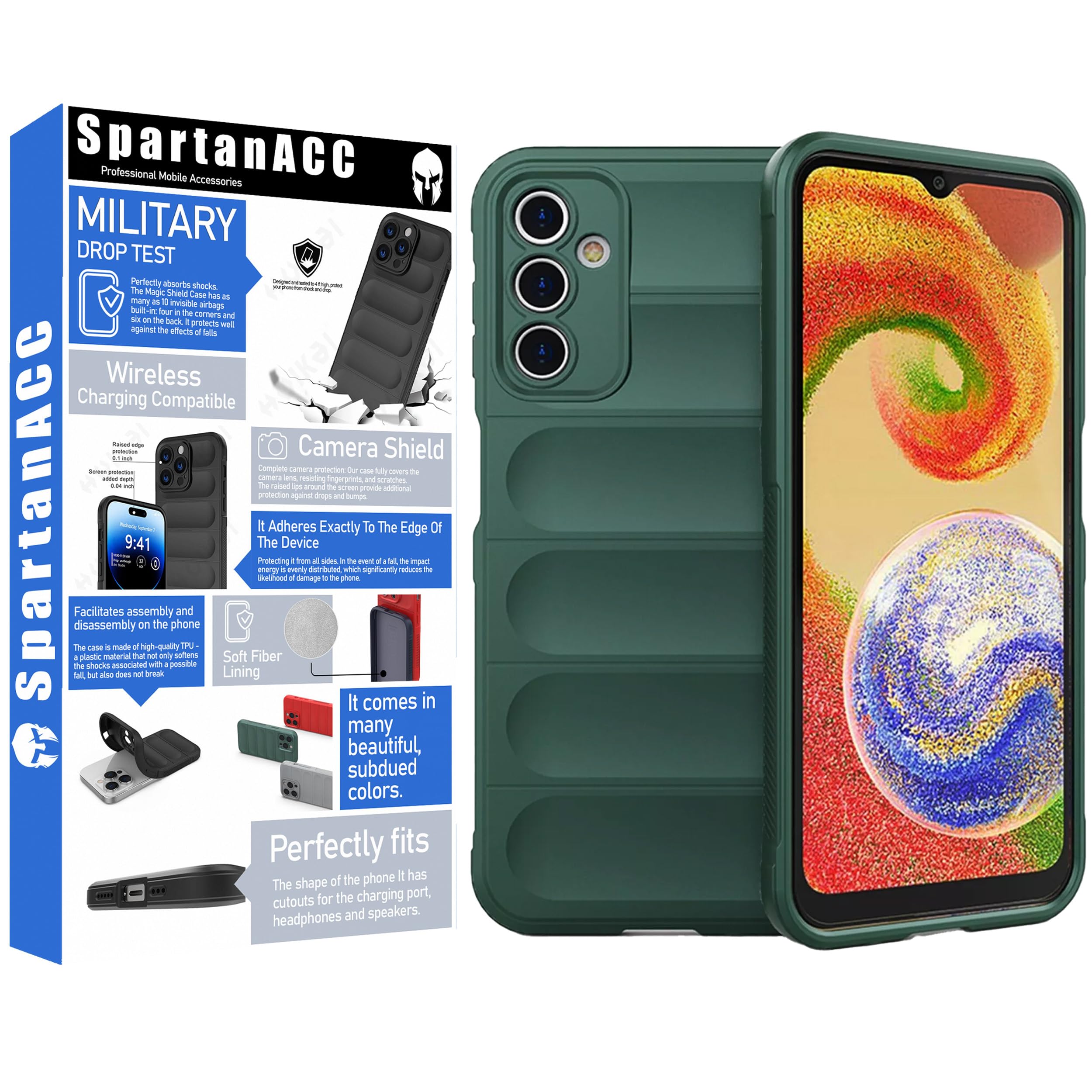 Samsung Galaxy S24 Case,S24 ShockProof Flexible Silicone Case, Airbag Military Drop Protection, Anti Slip Samsung S24 Cover Flex (Green, S24 WithOut Glass)