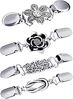 Vista 1 de Jetec -4 clips de chal de suéter vintage, estilo retro, para mujer, niña, clips de cárdigan camisa, broches de 4 estilos