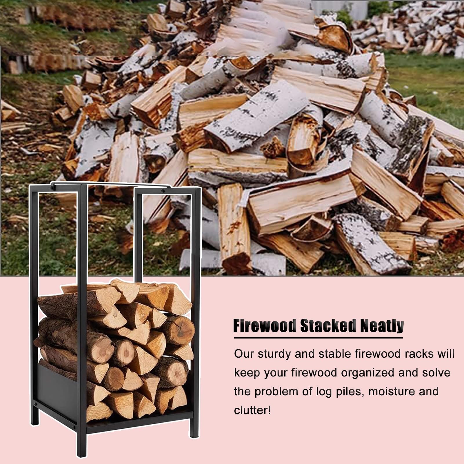 Wood Holders Firewood Outdoor Carbon Steel Log Holder 22 Inch - Main Image